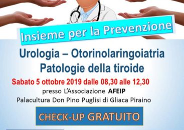 GLIACA DI PIRAINO – “INSIEME PER LA PREVENZIONE”