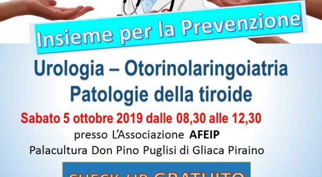 GLIACA DI PIRAINO – “INSIEME PER LA PREVENZIONE”